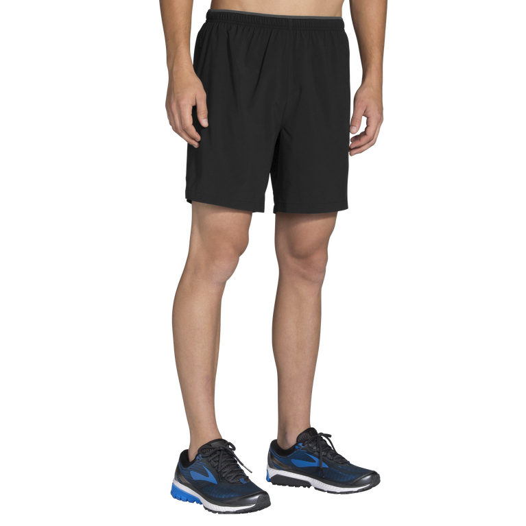 Happy Lucky People Reflective Running Shorts Men 7 inch with Zipper Pockets Perfect for Sports-and-Fitness 